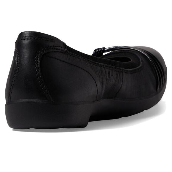 NWT Clarks Women's Meadow Rae Ballet Flat, Black Leather, 6 - Picture 2 of 6